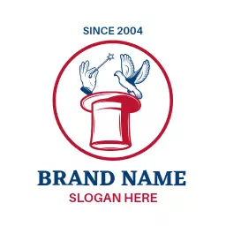 Magical Hands Performing Tricks with Wizard Theme Logo Template