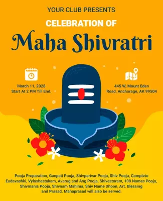 Maha Shivratri Celebration Event Flyer Template