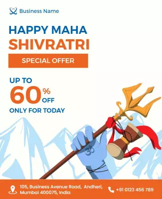 Maha Shivratri Discount Offer Flyer Template