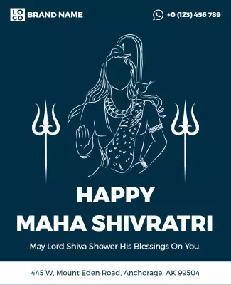 Spiritual Themed Maha Shivratri Celebration Flyer Template