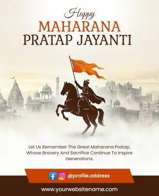 Maharana Pratap Jayanti Celebration Poster Template