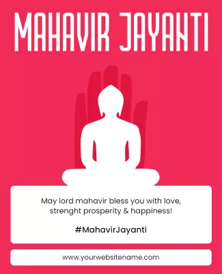 Vibrant Pink Mahavir Jayanti Celebration Flyer Template