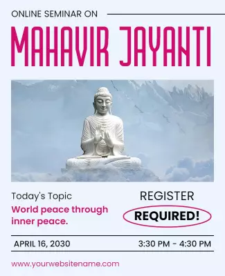 Mahavir Jayanti Online Seminar Flyer Template
