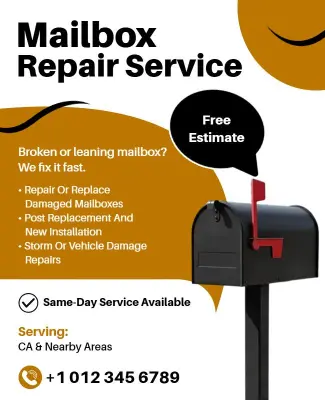 Mailbox Repair Service Advertisement Flyer Template