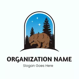 Majestic Bear in Wilderness Signifying Animal Conservation Logo Template