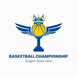 Majestic Golden Basketball with Wings for Championship Logo Template
