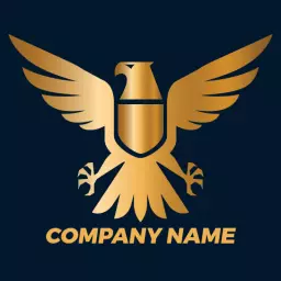 Majestic Golden Eagle Design Signifying Royal Authority Logo Template
