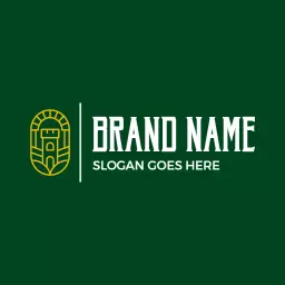 Majestic Green Castle Design Showcasing Heritage and Strength Logo Template