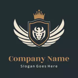Majestic Lion Emblem with Wings for Your Company Logo Template