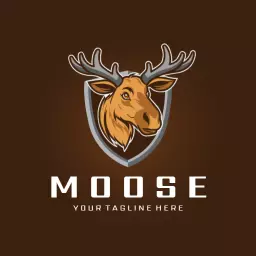 Majestic Moose Head Design Emphasizing Nature Adventure Logo Template