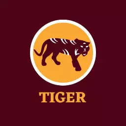 Majestic Tiger Striding Through Bold Colors Logo Template