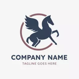 Majestic Winged Pegasus Design in Elegant Style Logo Template
