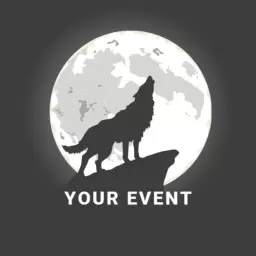 Majestic Wolf Howling Under Full Moon for Your Event Logo Template
