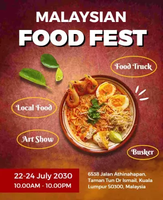 Malaysian Food Festival Event Flyer Template