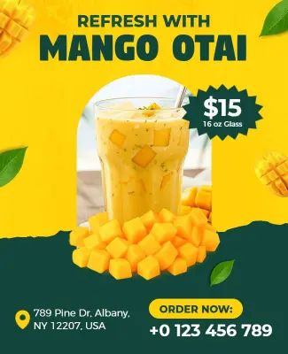 Mango Otai Beverage Promotion Flyer Template
