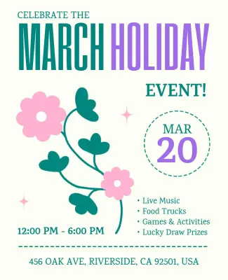 March Holiday Celebration Event Flyer Template