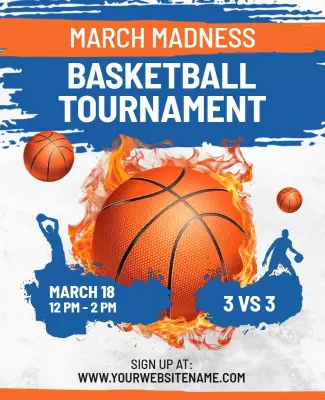 March Madness Basketball Tournament Poster Template