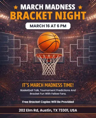 March Madness Bracket Night Event Flyer Template