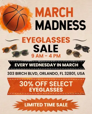 March Madness Eyeglasses Sale Promotional Flyer Template