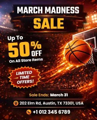 March Madness Sale Flyer Template