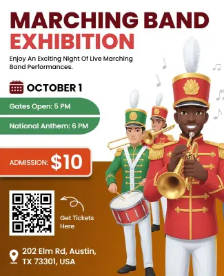 Marching Band Live Performance Exhibition Flyer Template
