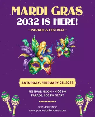 Mardi Gras Parade and Festival Flyer Template