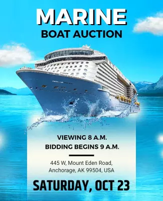 Marine Boat Auction Event Flyer Template