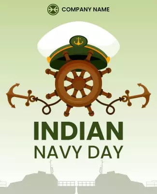 Marine Inspired Indian Navy Day Tribute Poster Template