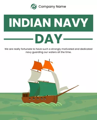 Maritime Themed Indian Navy Day Celebration Poster Template