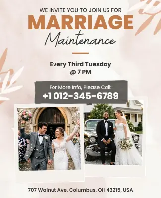 Marriage Maintenance Invitation Flyer Template