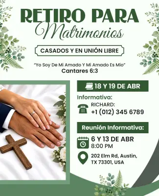 Marriage Retreat Religious Event Flyer Template
