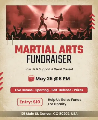 Martial Arts Fundraiser Event Poster Template