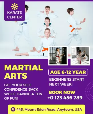 Martial Arts Kids Training Class Flyer Template