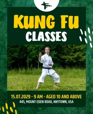 Martial Arts Kung Fu Training Flyer Template