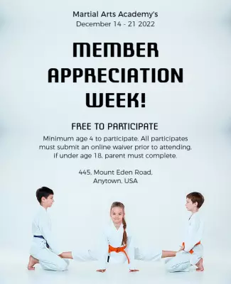 Martial Arts Member Appreciation Week Flyer Template