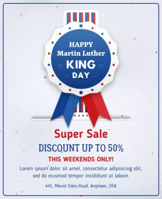 Martin Luther King Day Super Sale Flyer Template