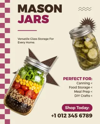 Mason Jar Storage Solutions Flyer Template