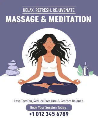 Massage and Meditation Wellness Session Flyer Template