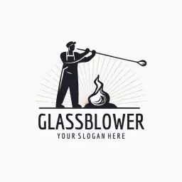 Masterful Glassblowing Artisan Crafting Unique Art Logo Template