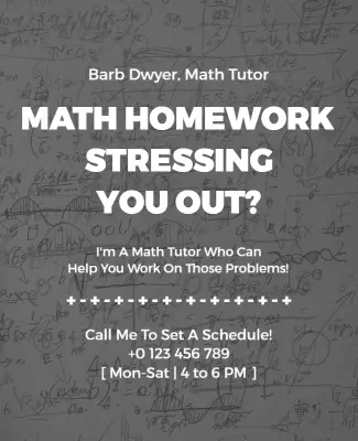 Creative Chalkboard Math Tutor Homework Help Flyer Template