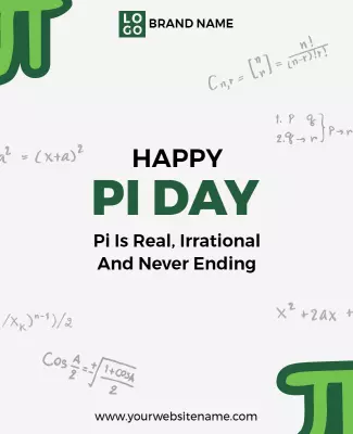 Mathematical Green Pi Day Celebration Poster Template
