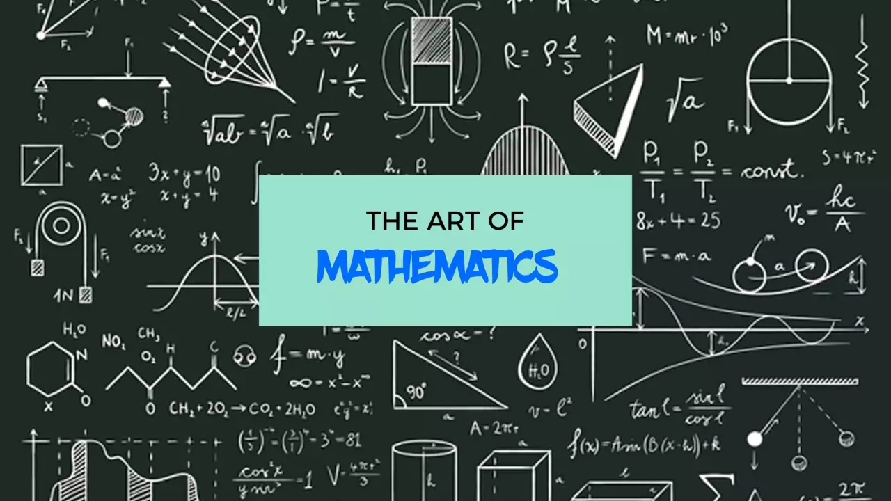 Mathematics Concepts Illustrated on Black Chalkboard YouTube Banner Template