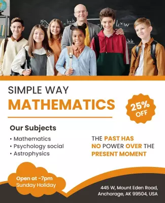 Mathematics Educational Course Promotion Flyer Template