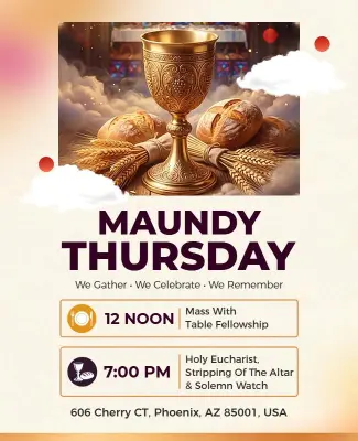 Maundy Thursday Church Service Poster Template