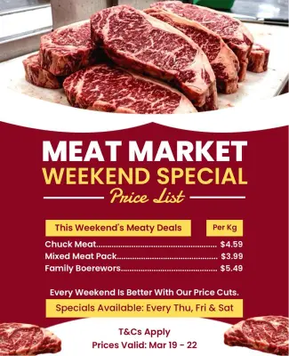 Meat Market Weekend Special Price List Flyer Template
