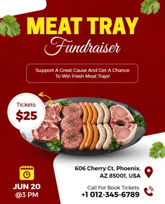 Meat Tray Fundraiser Event Flyer Template