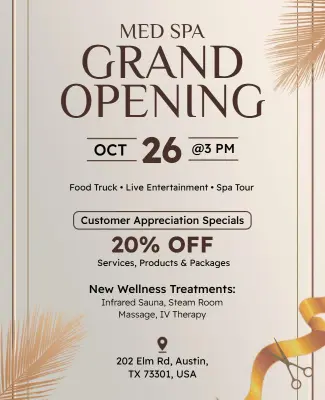 Med Spa Grand Opening Event Flyer Template