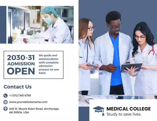Medical College Admission Guide and Educational Overview Brochure Template