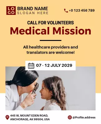 Medical Mission Volunteer Recruitment Flyer Template