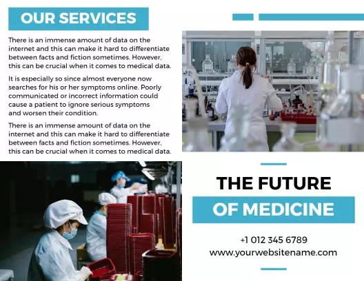 Medical Services Data Accuracy Future of Medicine Bi Fold Brochure Template